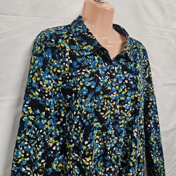 J Jill Button Up Pleated Back Corduroy Shirt Women Size XL Cotton - Picture 2 of 16